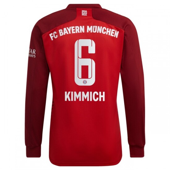 Camisola Bayern de Munique Joshua Kimmich 6 Equipamento Primeiro 2021-2022 Manga Comprida